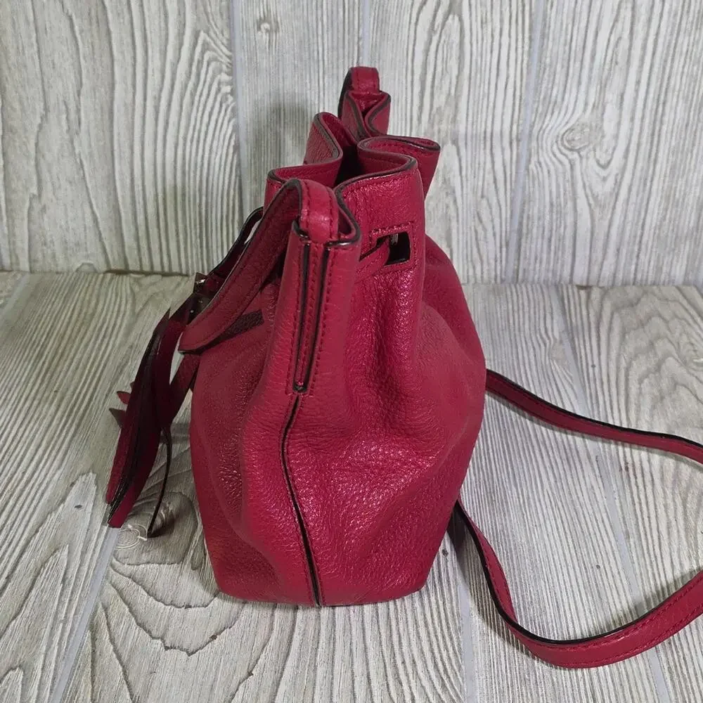 Kate Spade New York Red Leather Bucket Crossbody Bag
